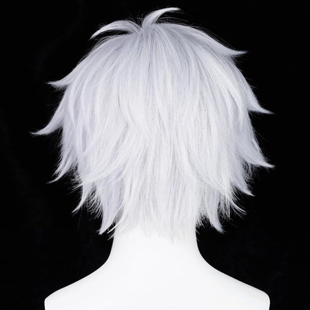 Gojo Cosplay Wig Mens Short Silver Violet synthetic Wig Fluffy Spiky Hair Wigs for Anime Cosplay Halloween Costume