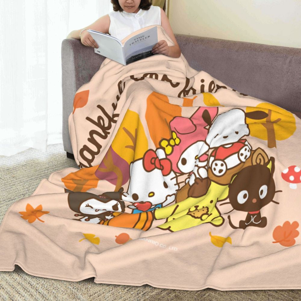 Christmas Hello Kitty Blankets Quality Warm Throw Blanket Winter Travel Office Couch Bed Graphic Bedspread
