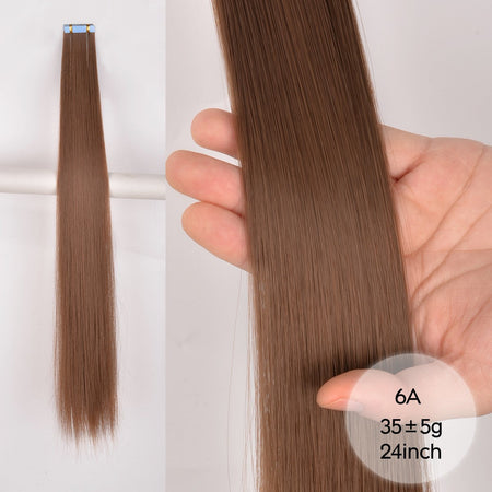 Synthetic Straight Tape In Hair Extensions 10pcs Natural Hair Extension 24inch For Women Invisible Double Sided Free Style