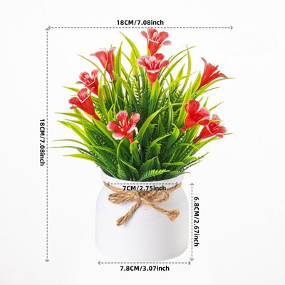 Artificial Pot Flowers Small Fake Plants with Pot Mini Potted Plants for Home Room Office Party TableTop  Decoration Fake Potted