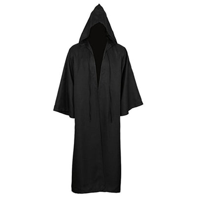 Black Cape Black Cloak Jedi Warrior Costume for Adults, Vampire Cape with Hood, Adult Halloween Cosplay Vampire Christmas Party