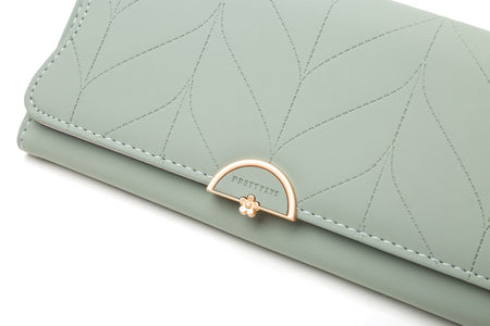 PU Fashion Long Women's Wallet Fashion Buckle New Handbag Large Capacity Fresh Wallet Wallet
