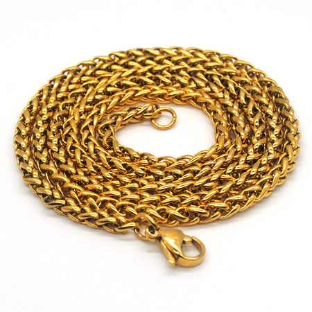 HNSP STAINLESS STEEL SILVER COLOR TWIST ROPE CHAIN NECKLACE FOR MEN Women HIP HOP PUNK Jewelry Accessories 3/4/5/6/8MM Thick