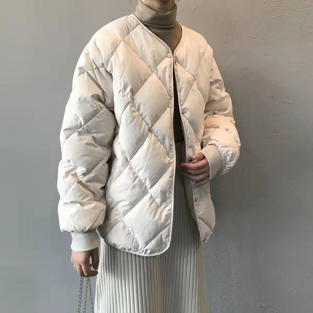 Autumn Winter Single Breasted Coat Women 2025 Fashion Solid Warm Quilted Jacket Long Sleeve O Neck Coats Lady Casual Outfit Wear