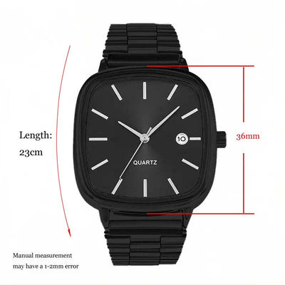 Luxury Square Quartz Watch for Men Casual Student Fashion Simple Design Versatile Stylish Calendar Watches Male Female