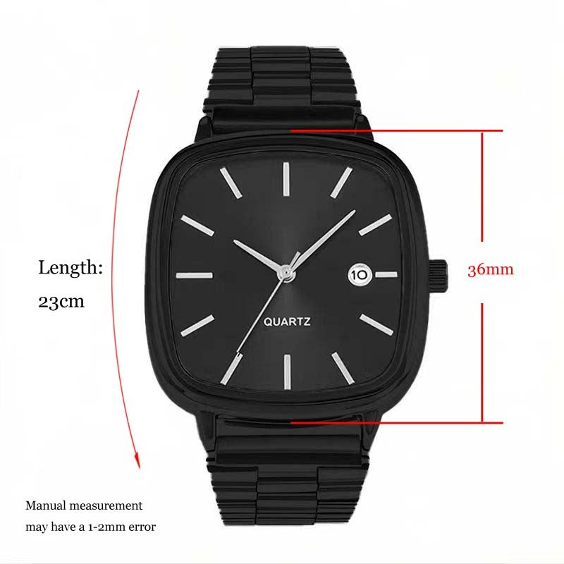 Luxury Square Quartz Watch for Men Casual Student Fashion Simple Design Versatile Stylish Calendar Watches Male Female
