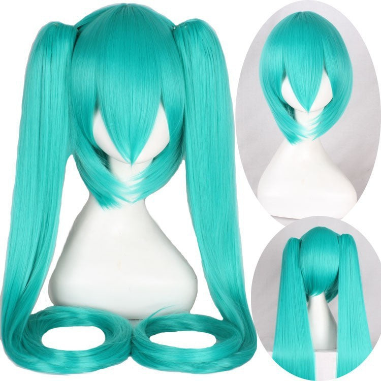 28 Colors Mi Ku Cosplay Wig Long Heat Resistant Synthetic Hair Clip Ponytails Halloween Party Wigs + Wig Cap Snow Mi Ku