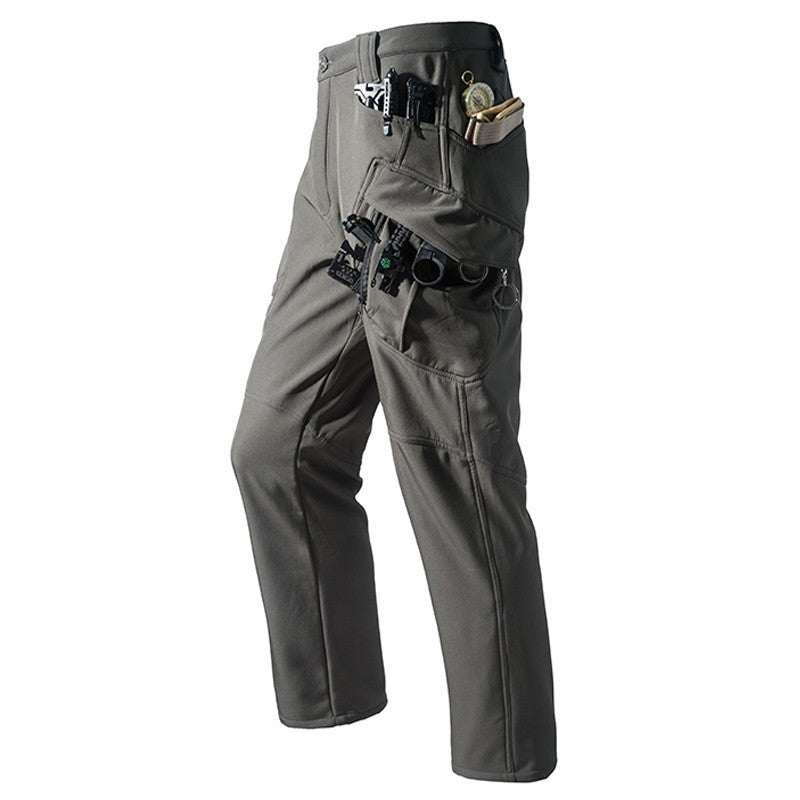 Men's Winter Autumn Fleece Softshell Pants Tactical Military Combat Cargo Trousers Hiking Camping Climbing Casual Sportwears