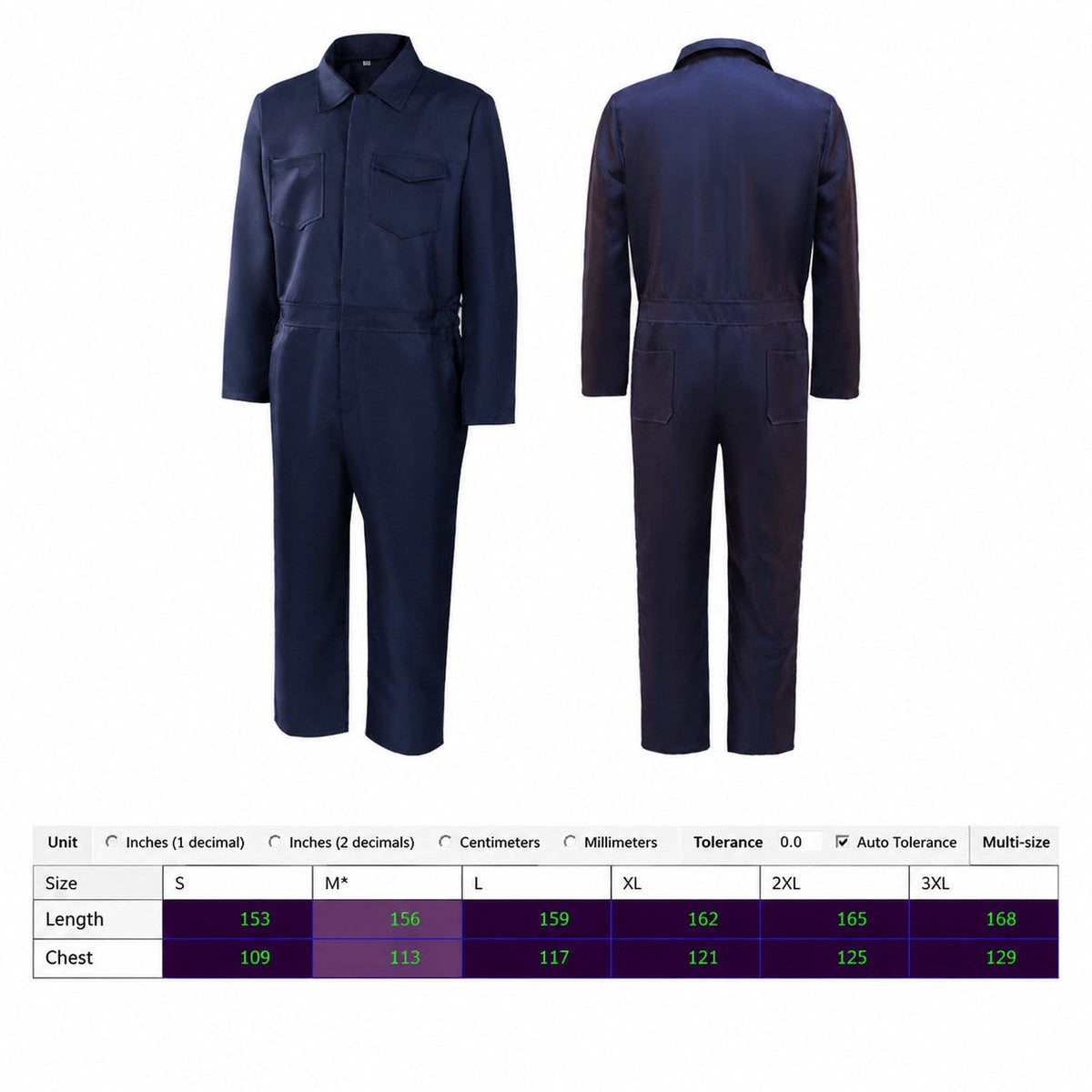 Unisex Navy Blue Work Coverall Jumpsuit Horror Movie Character Role Play Costume Mechanic Pilot Uniform Halloween Cosplay Outfit