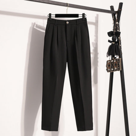 Plus Size Pants Woman 2025 Autumn Winter New Arrival High Waist Suit Pants High Quality Korean Style Straight Trousers