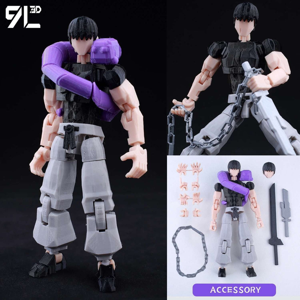 9L3D Lucky13 Titan 13 Ichigo Kurosaki Anime Action Figure Dummy 13 Sword Poseable Hollow Mask Model Birthday Surprise Decoration