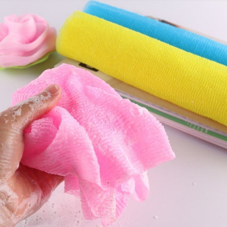 1pc Japanese Body Wash Towel Extended Bath Tool Beauty Skin Exfoliating Washcloth Nylon Skin Polishing Body Back Scrubber Towel