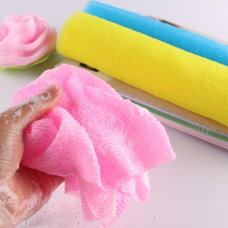 1pc Japanese Body Wash Towel Extended Bath Tool Beauty Skin Exfoliating Washcloth Nylon Skin Polishing Body Back Scrubber Towel