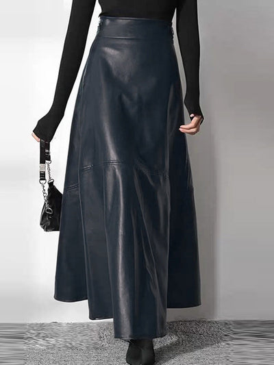 ZANZEA Women's PU Leather Maxi Skirt 2023 Spring Elegant OL Long Saias Fashion Solid Mujer Faldas Casual High Waist Zipper Jupe