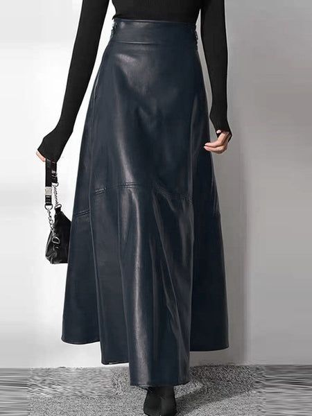 ZANZEA Women's PU Leather Maxi Skirt 2023 Spring Elegant OL Long Saias Fashion Solid Mujer Faldas Casual High Waist Zipper Jupe