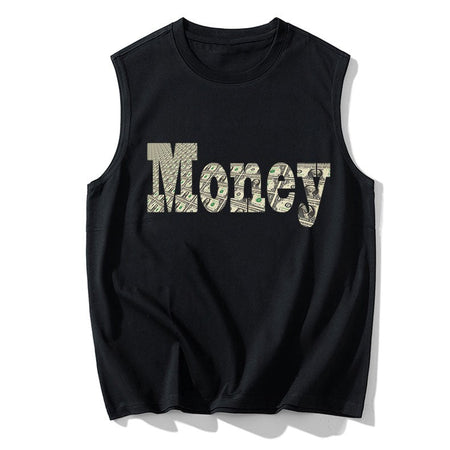 Men's Plus Size Vest Shirt 110-200KG Gym Workout Tummy Control Compression Tank Top Black Print Sleeveless Tee Fat Male Clothing