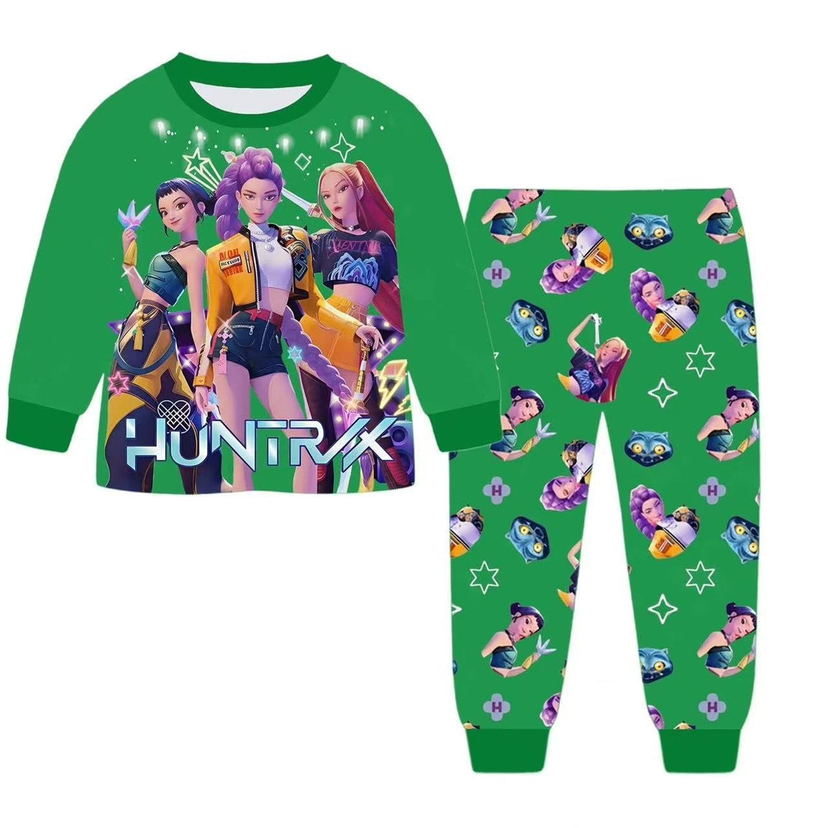 KPop Demon Hunters Movie Peripheral Pajama Set Kawaii Long Sleeve Long Pants Anime Costume Children's Toy Christmas Gift