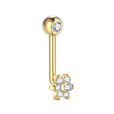 1PC Titanium Christina Vertical Hood Piercings Flower Lip Rings Opal Sexy Lip Piercings VCH Eyebrow Piercings Jewelry