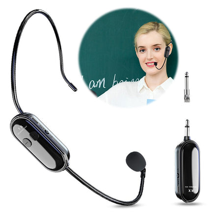 2.4G Wireless Microphone Headset Long Range Headset Mic Head Handheld Mic 2 in 1 for Voice Amplifier Stage Speakers Teach