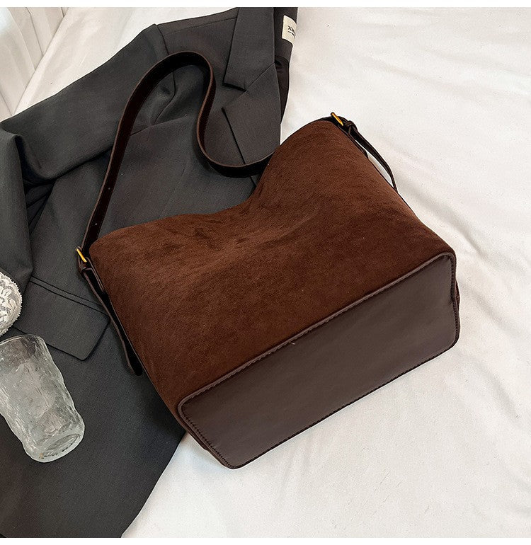 Shoulder Bags Bucket Bag Retro Suede Fur Women Tote Bag New Style Versatile Shoulder & Crossbody Bag 2025