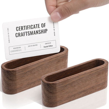 Business Card Holder Wooden Organizer Office Desk name card Display Stand with Pen Slot Memo Pad Cards Stand Card Holder Storage