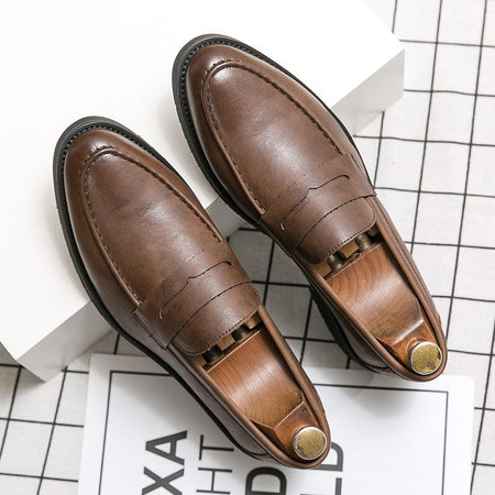 High Quality Casual Business Shoes Men Leather Loafers Classic Men's Dress Shoes Formal Office Leather Brogues Shoes Male