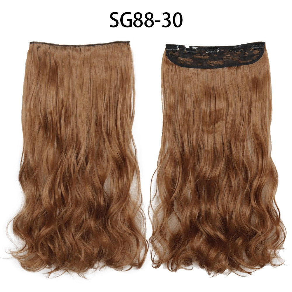 Synthetic Long Straight 5 Clip In Hair Extensions 22’‘ High Resistant Temperature Fiber Black Brown Blonde Hairpiece