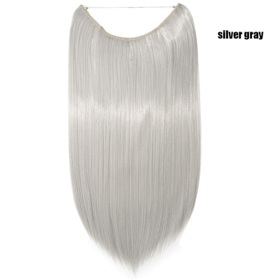 BENEHAIR Synthetic Invisible Wire No Clips In Hair Extensions Secret Fish Line Hairpieces Hair Extensions Fake Hair For Women