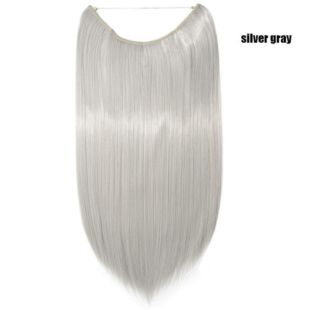 BENEHAIR Synthetic Invisible Wire No Clips In Hair Extensions Secret Fish Line Hairpieces Hair Extensions Fake Hair For Women