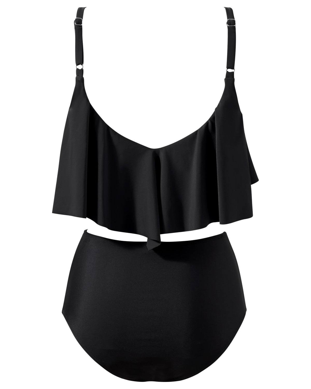 Women Tankini Ruffle High Waisted Swimsuits Tummy Control Bathing Suits Swimwear Beachwear Padded XXL Size Bikini Set Female