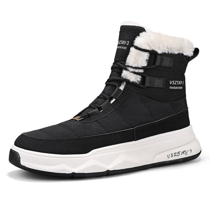 Men's Winter Plus Velvet Warm High-top Down Bread Shoes Waterproof and Non-slip Cotton Shoes Men's Big Boots==bottes Pour Hommes