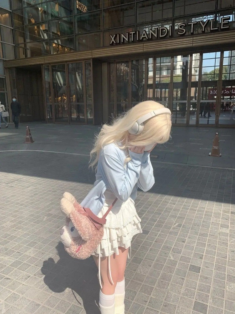 Summer White Mini Skirts Women Lace Patchwork Sweet A-line Slim High Street Bow Korean Fashion Y2k Skirt Harajuku Streetwear Ins