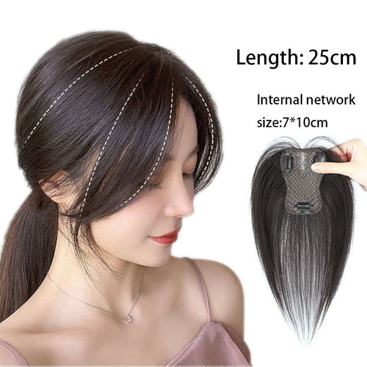 Synthesis Wig Middle-part Bangs Hair Extensions Clip In Forehead Natural Seamless French Oblique Bangs Eight-character Bangs