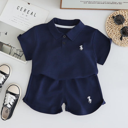 New Summer Children Boys Clothing Kids Cotton Polo T-Shirt Shorts 2Pcs/Set Toddler Casual Sport Suits Baby Clothes Tracksuits