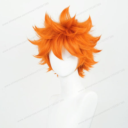 Hinata Shoyo Cosplay Wig 26cm Short Orange Hair Anime Shoyo Hinata Wigs Heat Resistant Synthetic Wigs
