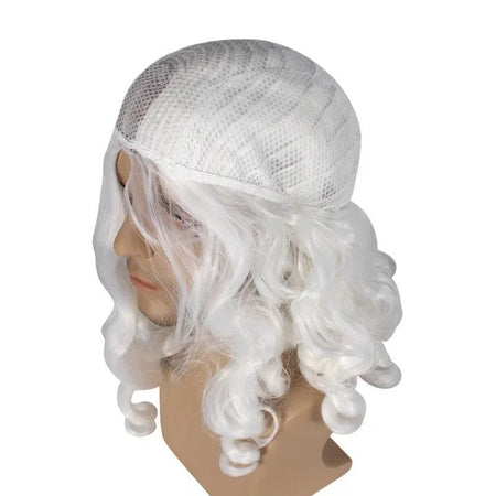 White Santa Claus Beard Wig Unisex Men Women Party Dress Up Accessories Christmas Cosplay Synthetic Wig Long Hair