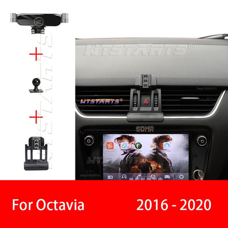 For Skoda Octavia/PRO 2016-2023 Adjustable Car Phone Holder Mobile Mount Gravity GPS Rotatable Navigation Bracket Accessories