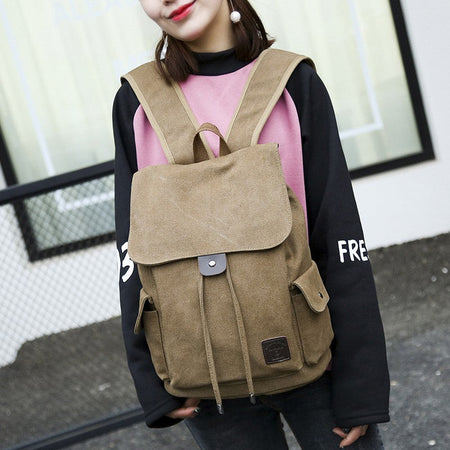 New High Quality Canvas Men Backpack Large Shoulder School Bag Rucksack For Boys Travel Fashion Camping Bags Fashion Simple Bags