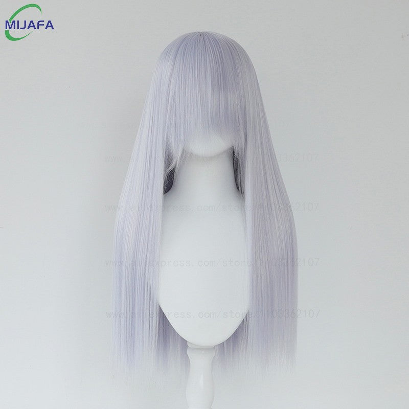 Very High Quality 400g 48 Colors 24Inch 60cm Long Straight Cosplay Wig With Bangs Heat Resistant Hair Anime Wigs + Wig Cap
