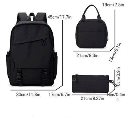 3pcs/set Campus Student Backpack, Boys Girls School Bags for Teen Men Women Tote Bag Clutch Pocket, Nylon Backpacks Travel Bag