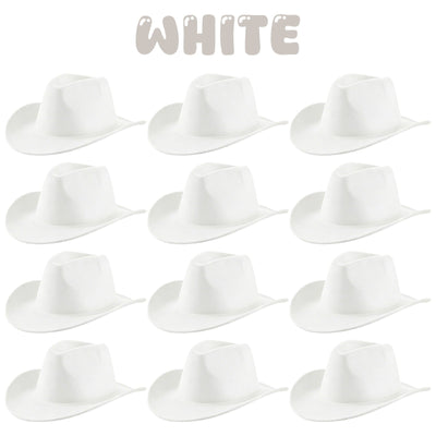 4-24Pcs Western Cowboy Hat for Men Women Adjustable Felt Cowgirl Hats Wide Brim Fedoras Hat for Adult Bachelor Party Costume