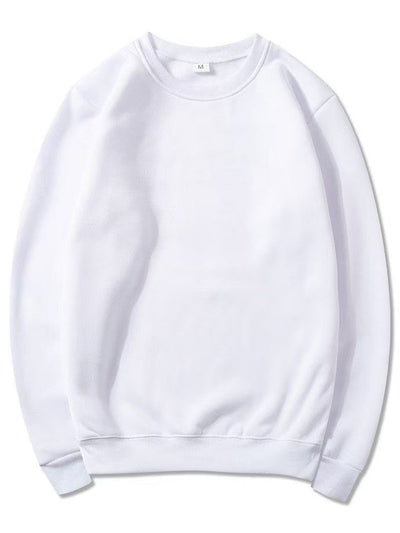 Men's Casual Loose Fleece Long Sleeve round Neck Sweatshirt Warm Sportswear for Autumn Winter Comfortable Cozy T-Shirt