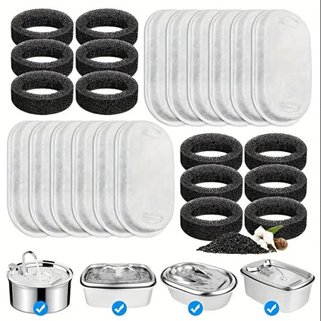 8/12/16/24pcs Cat Water Fountain Filters for 108Oz/3.2L Adjustable Water Flow Pet Water Fountain Cat Fountain Accessories