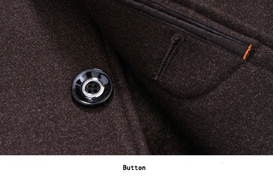 winter jackets men thicken woolen coat long outwear male warm overcoats fur wool & blends mens clothing l-4xl #18168 Holyrising