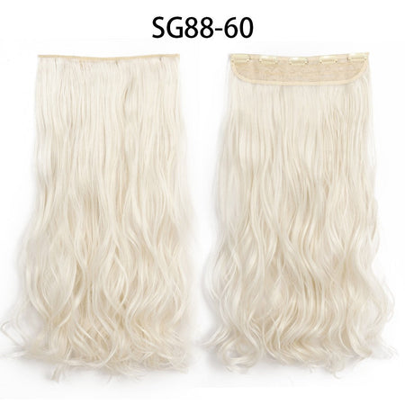 Synthetic Long Straight 5 Clip In Hair Extensions 22’‘ High Resistant Temperature Fiber Black Brown Blonde Hairpiece