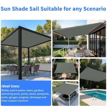 Waterproof Straight Edge Sun Shade Sail with Grommets Garden Sunscreen Pergola Shade Cover Canopy For Outdoor Garden Patio Tent