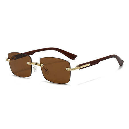 Vintage Frameless Sunglasses for Women Men Rectangle Sun Glasses Female Oval Eyewear Oculos De Sol for Male Female Eyeglasses
