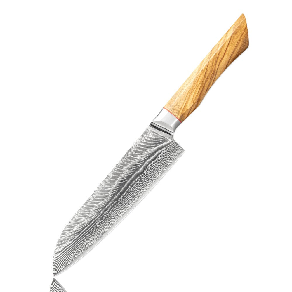 67-LAY Damascus Kitchen chef knife Set,Japanese Santoku Nakiri Knife Utility Knife Boning Knife,Cooking knife Olive wood HD