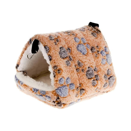 1PCS Coral Fleece Dot Printing Small Foam Pet House Hanging Hamster Bed For Small Animals Squirrel Parrot Cotton Nest