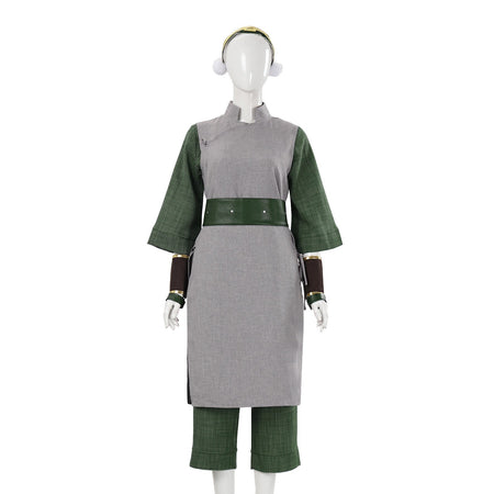 Toph Beifong Cosplay Costume Avatar of Last Airbender Live-action Gray Uniform Vest Tops Pants Outfits Halloween Carnival Suits